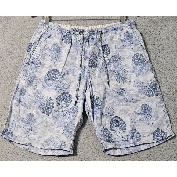 Tommy Bahama Men's Tidal Palms LINEN Pull On Elastic Shorts Men's Size Medium - Picture 1 of 6